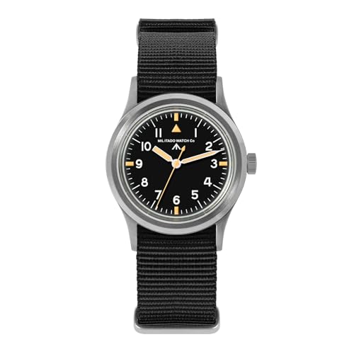 TACTICAL FROG Militado ML14 Field Watch Military Style Mens Watch 36mm Luminous Japan Movement Quartz Watch with Nylon Strap 100M Waterproof C3 Luminous Yellow Hand