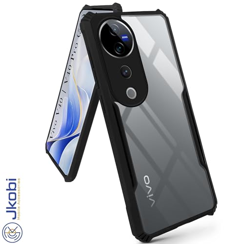 Image of Jkobi Back Case Cover for Vivo V40 | Vivo V40 Pro 5G (Polycarbonate Clear Panel with Shockproof | Professional Black)