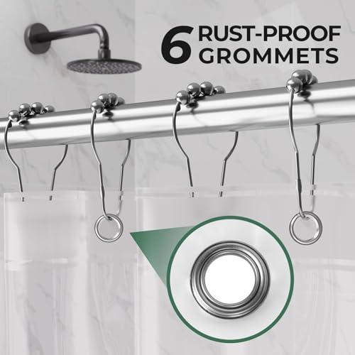 AmazerBath Stall Shower Curtain Liner 2 Pack, 36 x 72 Inches PEVA Plastic Shower Liner with 2 Weighted Stones and 6 Rustproof Metal Grommet, Lightweight Waterproof Shower Curtain - Clear