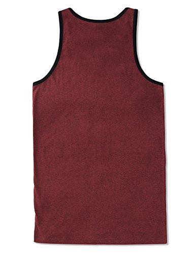 Men's Basic Athletic Jersey Tank Top Contrast Binding M Red TT13152
