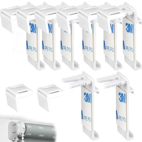 16 Pcs Plastic Roller Blind Fittings Set, No Drilling Accessories for Curtain Rods, Most & Double Roller Blinds