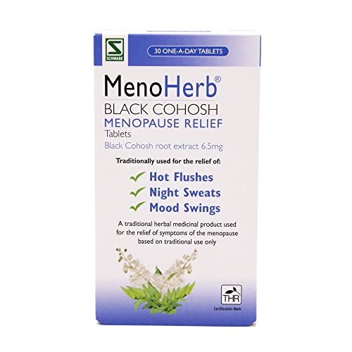 Schwabe Pharma - MenoHerb - Menopause Relief - Black Cohosh Root Extract 6.5mg - Traditionally Used for Hot Flushes Night Sweats and Mood Swings - 30 Tablets