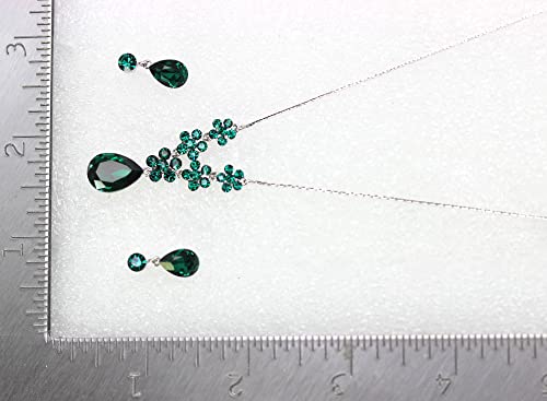 Image of Faship Gorgeous Rhinestone Crystal Floral Necklace Earrings Set