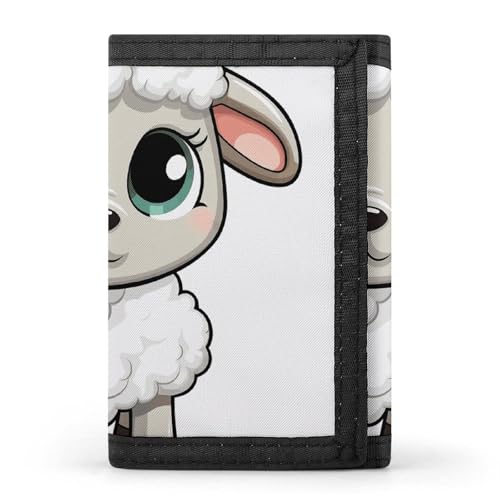 Lamb Trifold Wallet for Men - Money Clip Slim Wallets with Multiple Card Slots Minimalist Small Front Pocket Wallet for Everyday Carry