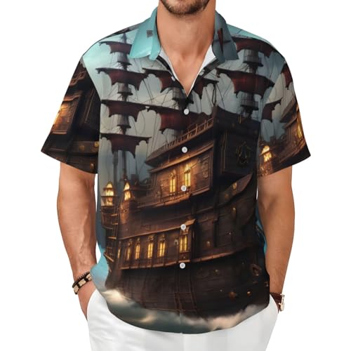 Chemise manches courtes homme imprimé pirate idéale pour vos vacances d'été