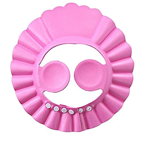 NHXP, Baby Shower Cap Silicone Bathing Hat, Adjustable Shower Cap Kids, Infants Soft Protection Hat Funny Safety Visor Cap (Pink), YEYM