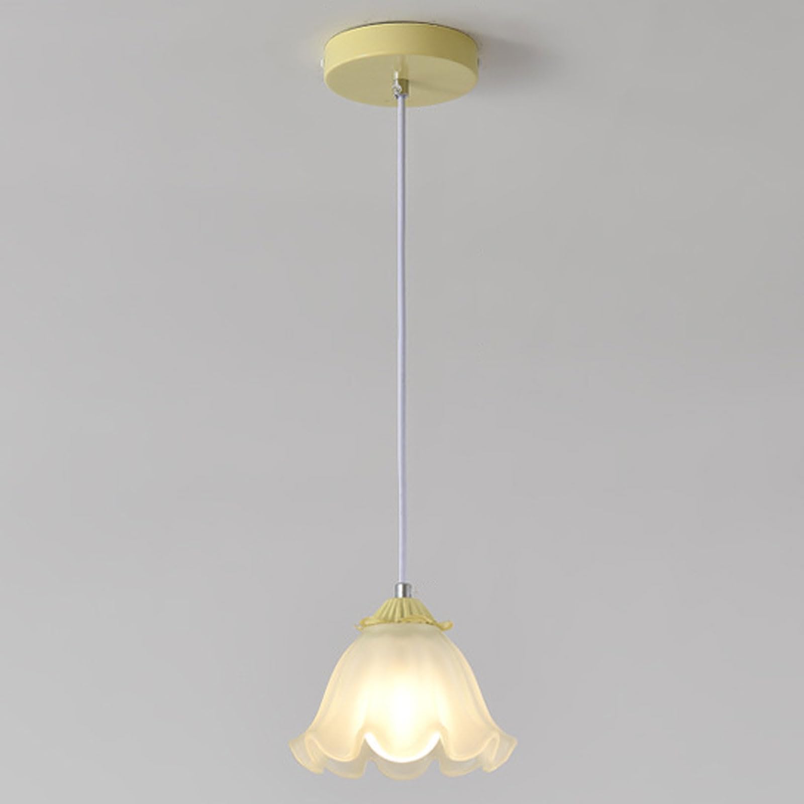 RSZCSMO Butter-Style Pumpkin Bedroom Pendant Light E26 Round Single-Head Glass Multi-Option Bedroom Hanging Lamp Children's Room, Bar Counter, Dining Table Lighting Fixture