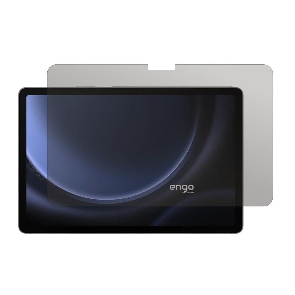 Engo Samsung Galaxy Tab S9 Fe 10.9 İnç İle Uyumlu Hayalet Ekran Koruyucu, Yandan Görünmeyen Anti-Spy Gizlilik (Privacy) Koruması, 9H Temperli Nano Kırılmaz Esnek Cam, Parlama Önleyici SM-X510