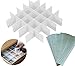 Tangger Divisori per Cassetti Plastica, Cassetti Divisori Armadio Organizzatori Calzini Biancheria Intima Organizer Adatto per L'Ufficio Scolastico a Casa,16 PCS