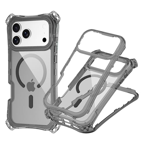 Coque iPhone 17 Pro Max rigide silicone noir magnétique anti jaunissement