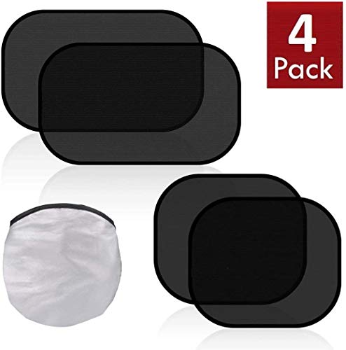 DOLYUU Auto Sonnenschutz,Sonnenschutz für Babys, 4 Stück selbsthaftende Auto Sonnenblenden,Selbsthaftende Sonnenblenden für Kinder,Schützt Baby und Kinder vor Sonne und spendet Schatten.