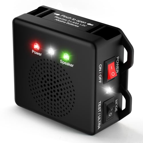 Rodent Repellent for Car Engines, Battery Powered Under Hood Animal Repeller, Ultrasonic Rat and Mice Deterrent Device with LED Flash, Electronic Pest Chaser for Vehicle, Truck, RV, Garage, Indoor Use