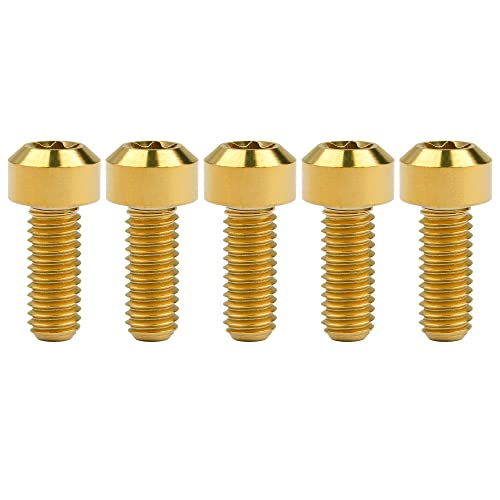 Image of Titanium Torx Square Head M6 x 10 15 20 25 30 35 40 45 50 60 65 70 80mm Screw Pack of 5 (Gold, M6x15mm)