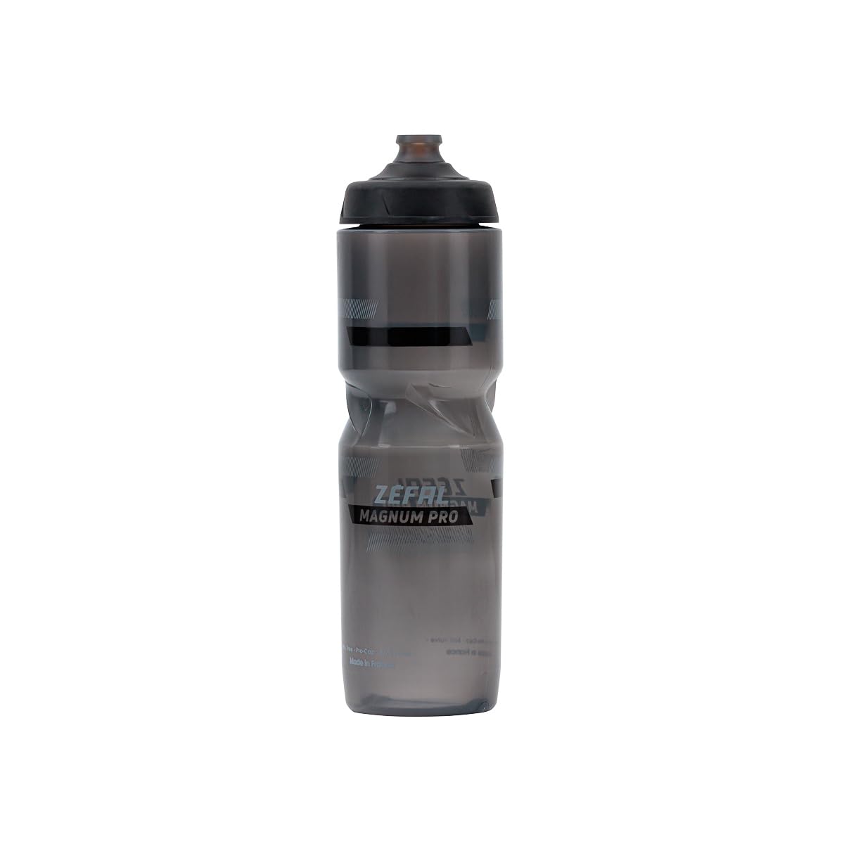 ZEFAL Magnum Pro Noir Fumé et Gris - Bidon Velo de Grande Contenance - Gourde Vélo/VTT et Sport Réutilisable sans BPA - Tétine en Silicone Étanche - 975 ml, 92 g