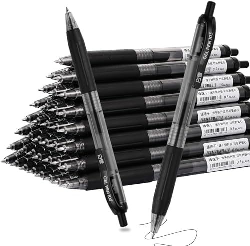 Thenshop 50 Pcs Retractable Gel Pens - 0.5mm Fine Point Pastel Office Supplies