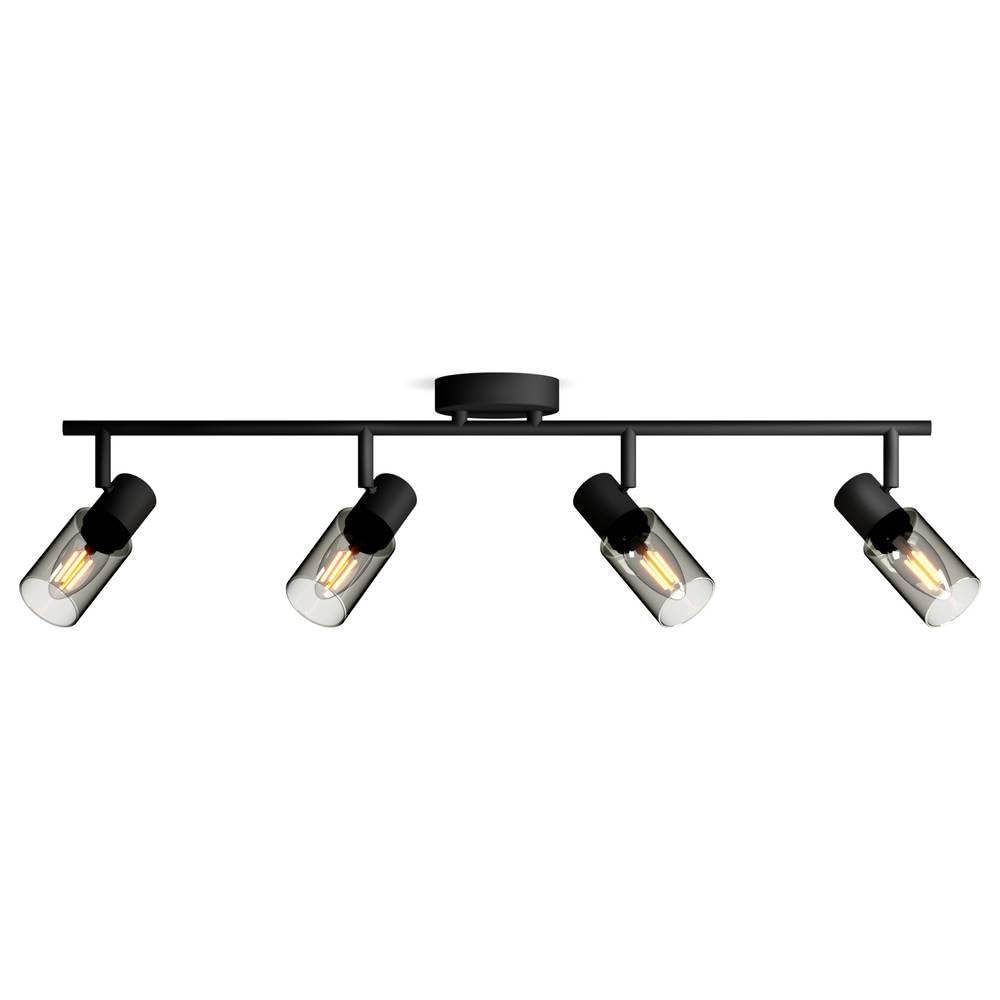 Philips Palms LED 4er Spotleuchte, E14 Lampe nicht enthalten, Schwarz, IP20