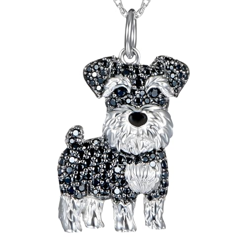 Chaîne plaquée argent alliage de zinc avec pendentif schnauzer