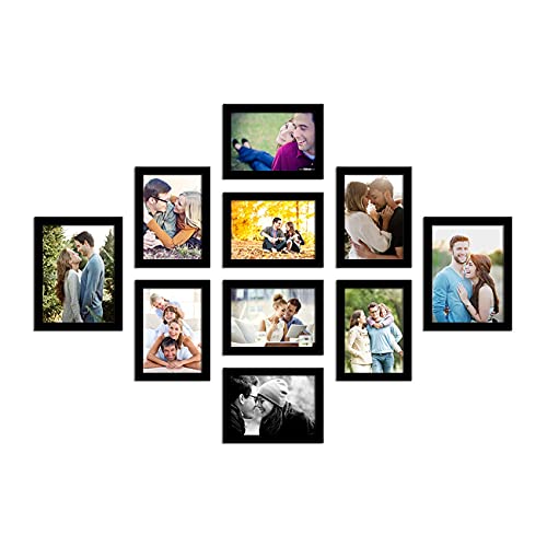 Image of Photo Frame For Wall Set of 10, Black Picture Frames For Bedroom, Livingroom, Home and Office Wall Decoration (Size -6x8,5x7 Inch)