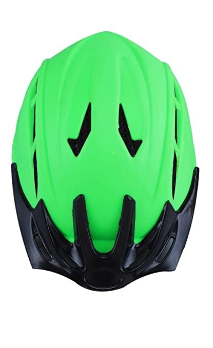 Image of Bicycle Helmet with Sun Visor Suitable for Kids, Boys and Girls up to 10 Years Green (Multi-Colour)