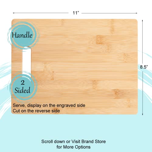 Tabla de cortar rectangular de bambú con mango 27.9x21.6 cm miniatura 3