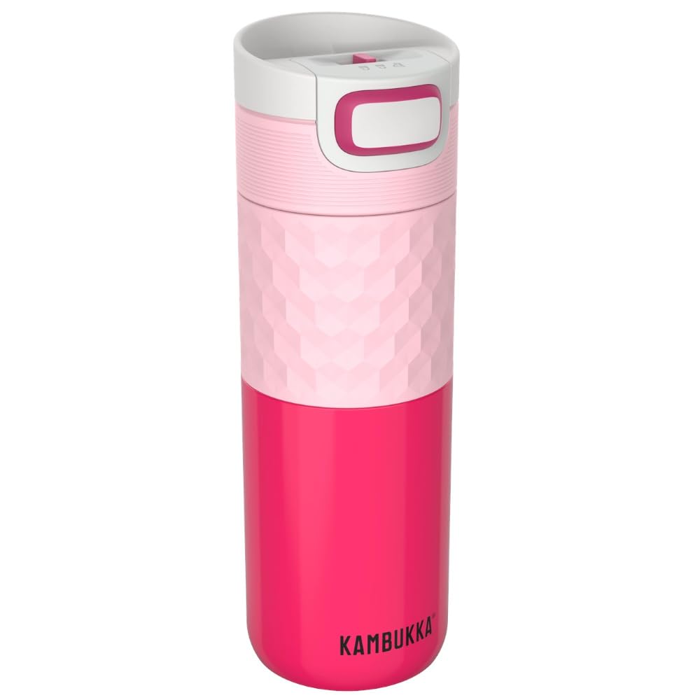 Kambukka kubek termiczny zestaw Neon Nights – 2× Etna Grip 500 ml (Black Steel + Diva Pink), szczelne, Snapclean, BPA Free