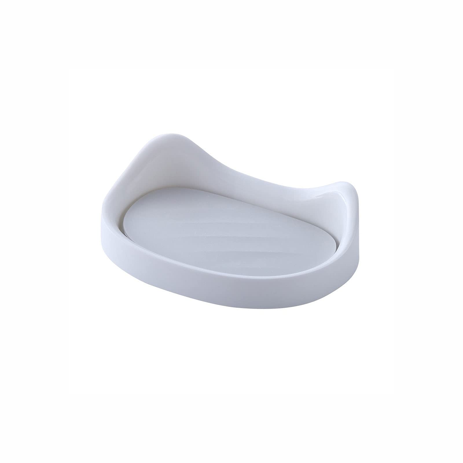 JINGYAN Soap Dishes Soap Box Rack Suction Cup Wall-mounted Holder Drainer Bathroom Shower Supplies Dish Storage Plate Tray Case(Gray)