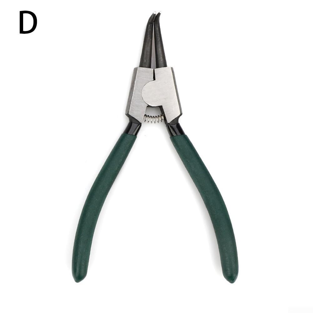 Set di pinze per anelli elastici da 17,8 cm, strumenti per rimozione anelli elastici interni ed esterni, strumenti per anelli di fissaggio in acciaio ad alto tenore di carbonio per lavori manuali di