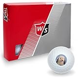 Golden Retriever Puppy Dog Wrapped in Blanket Wilson Golf Balls 12 Pack, Regulation Size Full Color Premium Golf Balls