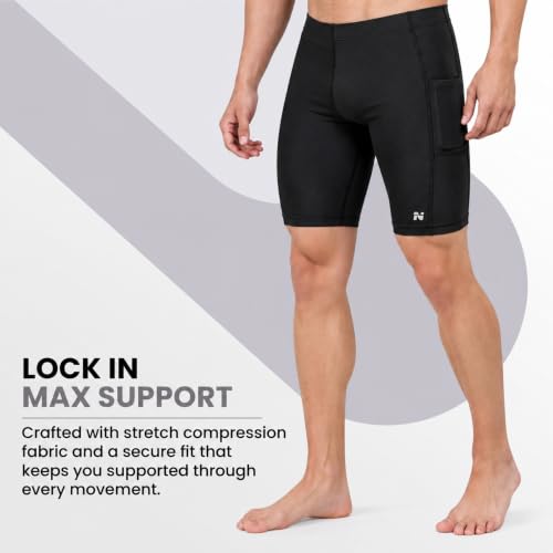 Image of NINQ Mens 2 Pack Polyester Yoga Short Men Summer Running Gym Sports Shorts with Pockets Shorts for Men (in, Alpha, 2XL, Regular, BLACK2)