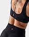 Kamo Fitness Cleo Scoop Neck Wireless - Double Lined Minimal Yoga Bralette | Low Impact Sports Bra (Black, M)