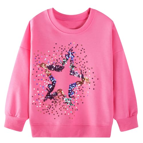 Youlebao Toddler Girls' Sweatshirt Crew-Neck Long Sleeve Cotton Pullover Shirt