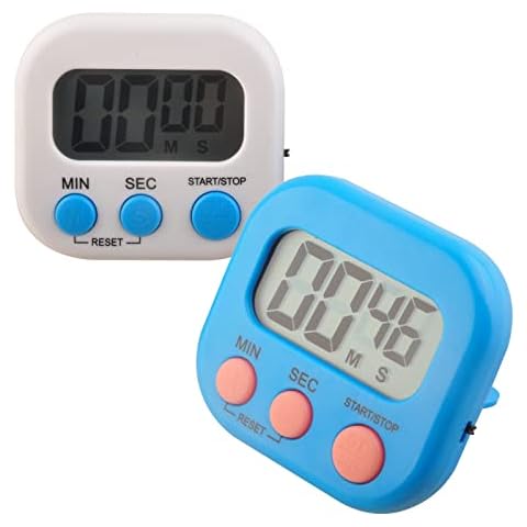 Digital Kitchen Timer Magnetic Countdown Up Cooking Timer Loud Alarm Magnet and Stand, Classroom Timer for Teachers (2 Pack) Cover