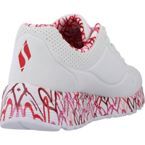Skechers Mädchen Uno Lite Lovely Luv Sneaker, White Synthetic Red Pink Trim, 28 EU – Ansicht 3