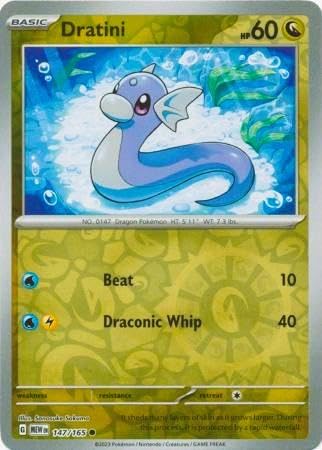Pokemon - Dratini 147 165 - Pokemon 151 - Reverse Foil - Single Card - Single Card