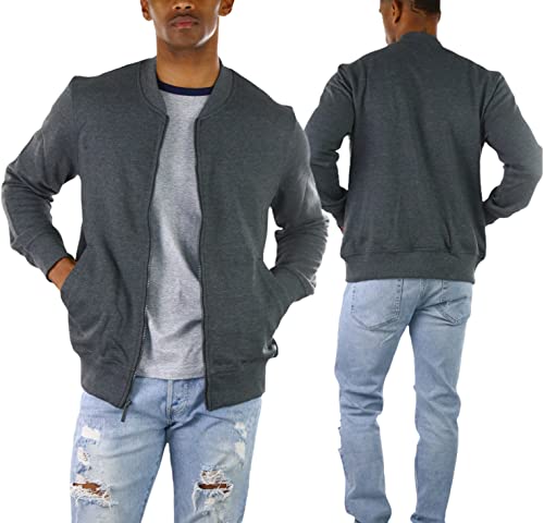 Image of ToBeInStyle Men's Year Round Timelessly Classic Terry Bomber Jacket