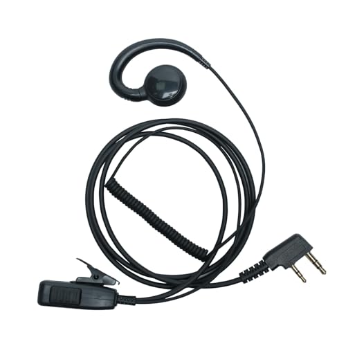 Auricular Walkie Talkie micro PTT forma C para Baofeng UV82 Kenwood Protalk Retevis RT21 2