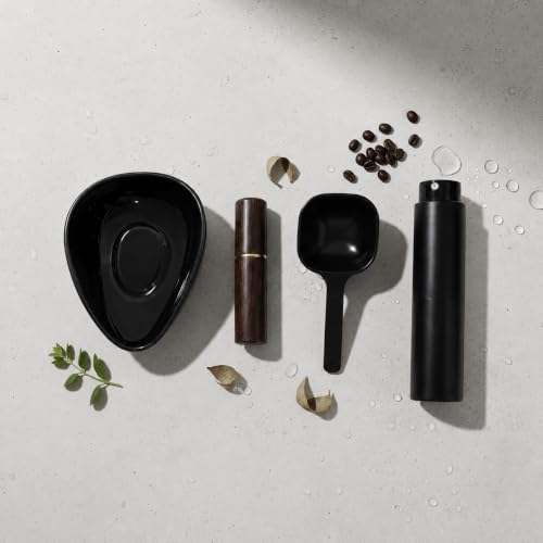 Image of Street27 Premium 4-in-1 Espresso Accessories Kit | WDT Coffee Needle Stirrer, 6 Stainless Steel Needles, Wooden Handle & Stand, Ceramic Dosing Tray, Coffee Scoop & Static Reducing Spray (Dark Edition)