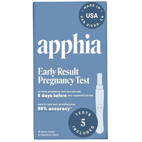 Apphia Early Detection Pregnancy Test (5 Pack) | FSA/HSA Eligible | Midstream Pregnancy Test | Get Results 6 Days Sooner – Made in The USA