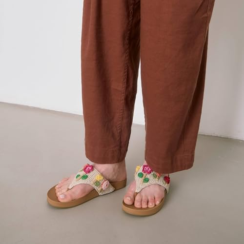 Image of The Sak Everly Slide Sandal - Women's Flat Fashion Slides with Soft Cushion Sole - Beach Slip On Sandals For Everyday