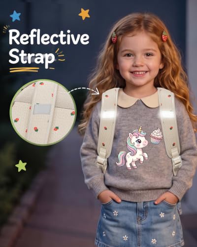 Image of Corduroy Toddler Backpack for Preschool Boys Girls Ages 2-4 | 12 Inch Water-Resistant Small Kids Backpack for School & Travel, Lightweight Bookbag(Medium,Strawberry)