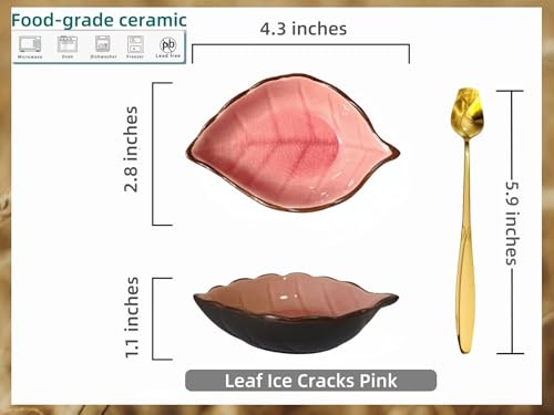 Coffee Spoon and Rest for Coffee Bar Accessories, Small Spoon Rest for Coffee Bar & Station, Tea Spoon Rest & Holder for Teaspoon Rest, 1 PC (Crackle Glaze Pink with Leaf Gold Rose Spoon) by TOPYOKK - Image 4