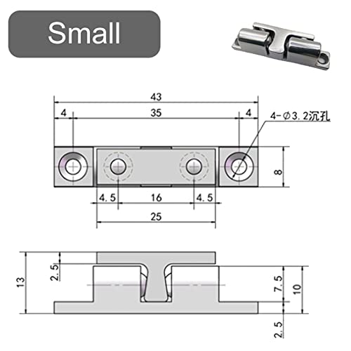 Cuentas táctiles de acero inoxidable y tope de puerta de armario industrial resistente 3