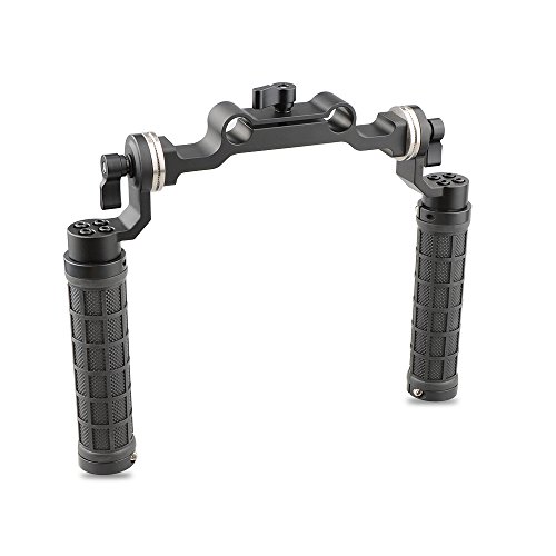 CAMVATE 15mm Rod & Soft Rubber Grip Shoulder Mount Rig with Rosette Standard Accessory for DSLR(Black,M6 Thread,31.8 mm)