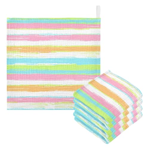 Kigai Colorful Stripes Baby Washcloths,3pcs Ultra Soft Absorbent Towel,Newborn Bath Face Towel, Natural Reusable Baby Wipes for Sensitive Skin, Baby Registry as Shower