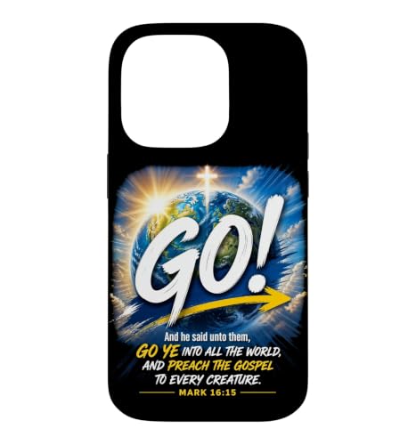Mark 16:15 Go Into All The World and Preach The Gospel �X�}�z�P�[�X iPhone 14 Pro �p