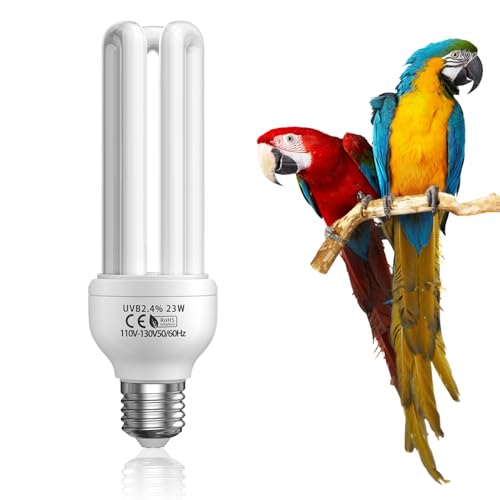 Image of GlowUp 23W UVB Bulb for Bird, UVB 2.4 Compact Fluorescent Light Bulb E26 Birdcage Compact UVB 2.4 Lamp for Captive Birds and Reptiles