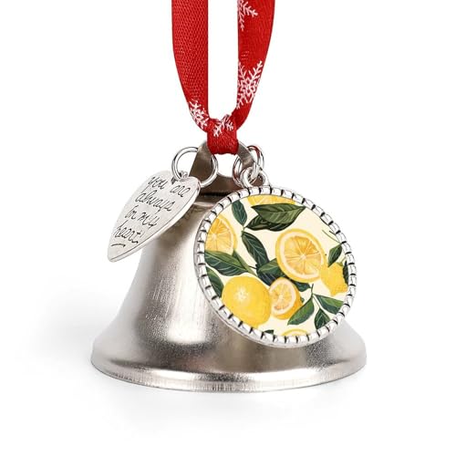 Adorno de campana de Navidad con diseño de limón para colgar en el árbol de Navidad