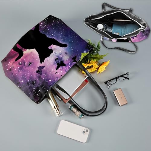 Bolsos tote de viaje en cuero para mujeres, bolso de hombro con cremallera y asa superior miniatura 3
