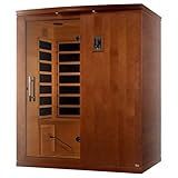 DYNAMIC SAUNAS Madrid Elite 3-Person Ultra Low EMF FAR Infrared Sauna with Red Light Therapy & Bluetooth Speakers | Personal Indoor Spa for Home & Gym – Made from Canadian Hemlock