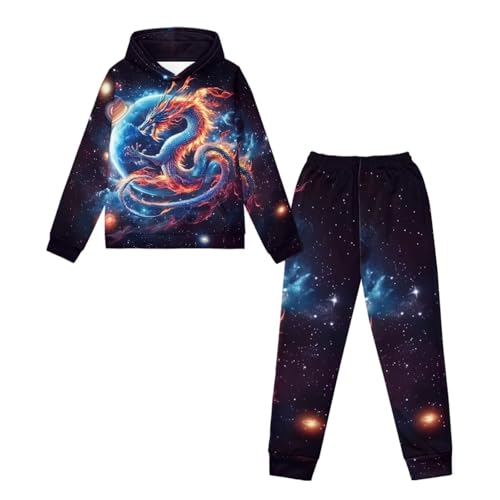 Boys Hooded Sweatshirt and Pants Set Kids 5-12 Pullover Hoodies and Sweatpants3